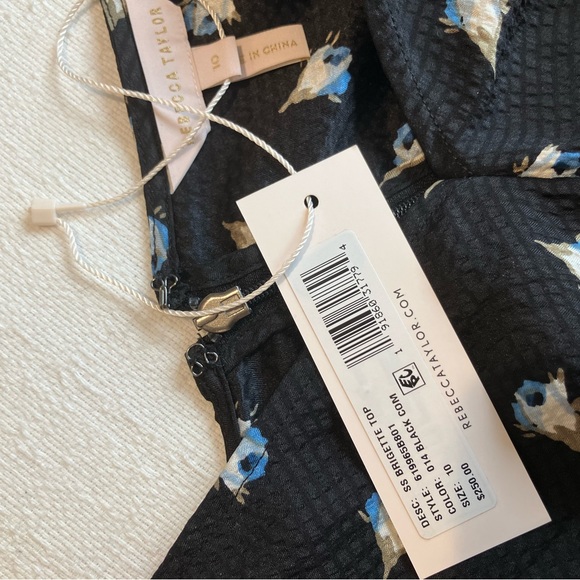 NWT Rebecca Taylor Silk Peplum Top- size 10 - Picture 6 of 6